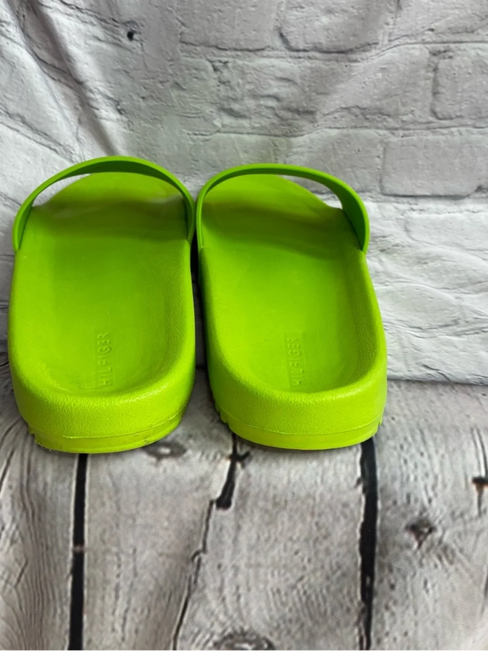 Tommy Hilfiger Men's Tmredder Green Summer Slide Sandal Pool Shoes Sz 13 GUC HTF